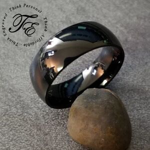 Men's Polished Black Promise Ring -  Guys Promise Ring - Promise Ring For Guys